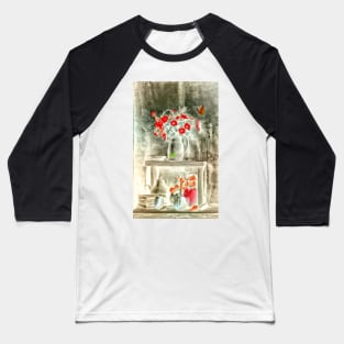 Still Life With Red Flowers Baseball T-Shirt